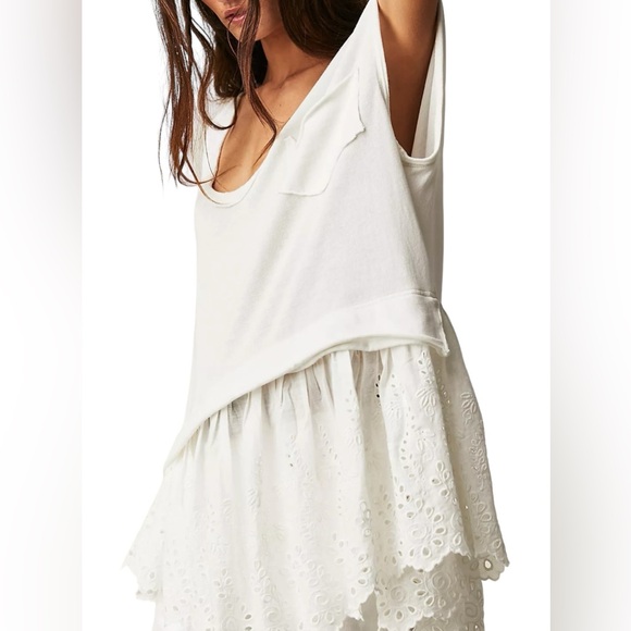 FREE PEOPLE: Always On Time Twofer Short Sleeve Oversized Shirt -Size Small - Picture 2 of 10